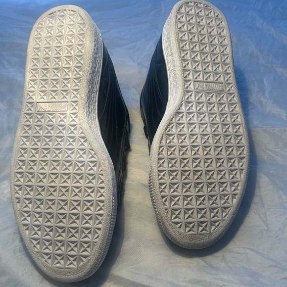 PUMA BASKET PATENT LEATHER SNEAKERS WITH RIBBON DETAIL SIZE 9.5 - Picture 12 of 13